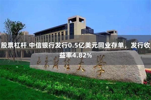 股票杠杆 中信银行发行0.5亿美元同业存单，发行收益率4.82%