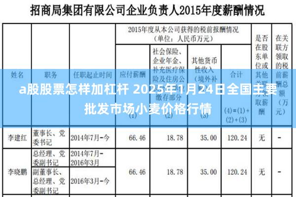 a股股票怎样加杠杆 2025年1月24日全国主要批发市场小麦价格行情